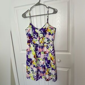 J Crew multicolor floral spaghetti strap mini‎ sundress w/ pockets size 8 summer